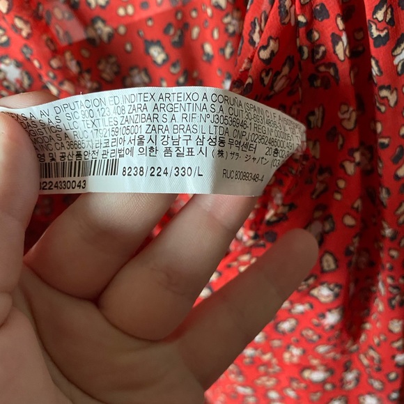 Zara | Red Leopard Print Sheer Wrap Top - Picture 11 of 11